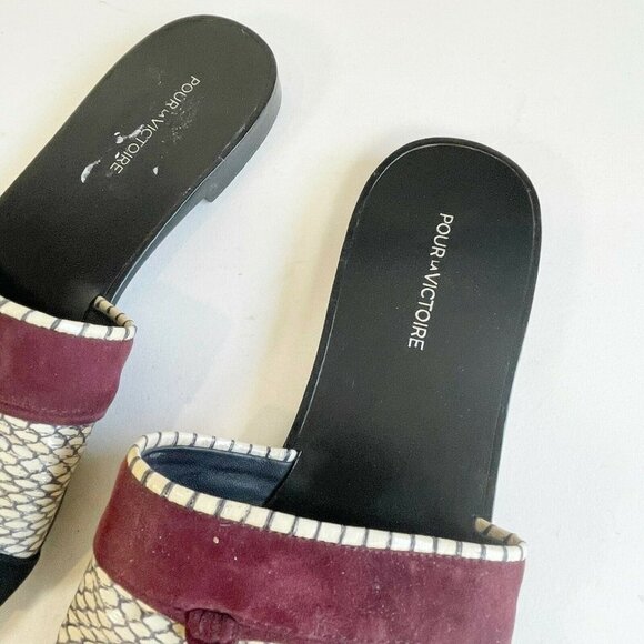 Pour La Victoire Womens Slip On Snake Tasseled Slide Black US 7 Leather Flats - Picture 3 of 8